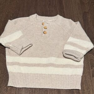 Cat & Jack Women's Tan and Cream Button Sweater
